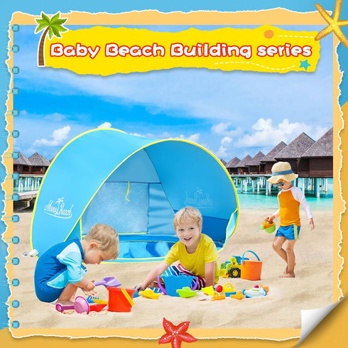 UPF50+ Set Monobeach Baby Beach Tent with Beach Sand Toys Pop Up Portable Shade Pool UV Protection Sun Shelter