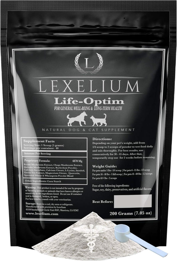 Life-Optim Terminal Illness Support Blend for Dogs and Cats, 100% Natural Supplement Powder, 200 Gram Bag
