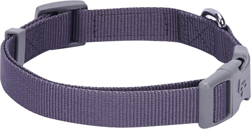 Blueberry Pet Adjustable Bandana Collar with Embroidered Name Tag – Eco-Friendly Quick-Release Buckle, Greyish-Purple,