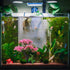 VICASKY Aquarium Artificial Decoration Set - Pink Cherry Blossom Tree & Grass Decor for Goldfish Tank
