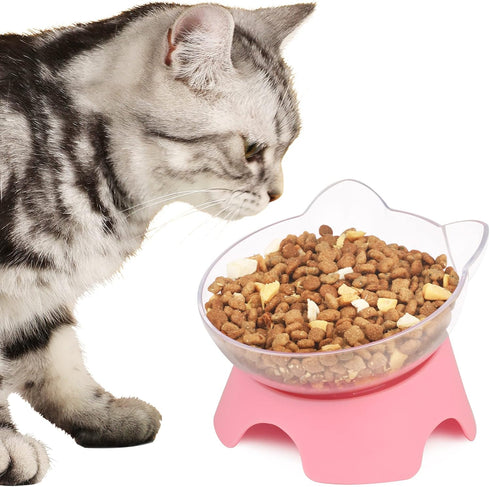 MILIFUN Raised Cat Food Bowls with Stand, Cat Dishes for Food or Water, Tilted Pet Dish with Stand