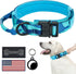 Hotsky Tactical Dog Collar, Adjustable Military Nylon with Handle, Airtag Holder for Medium Large Dogs, Blue Camo, L