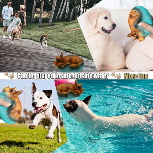 Squeaky Latex Dog Toys, Cute Dinosaur Egg Chew Toys for Training and Fetch, 5.5inch for Small Medium Large Dogs