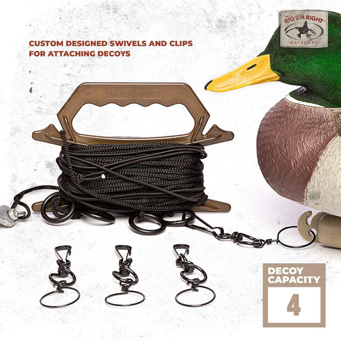 Rig'Em Right Ultimate Motion Device for Duck Hunting - Waterfowl Step-Up Jerk Rig Decoy for Four Decoys