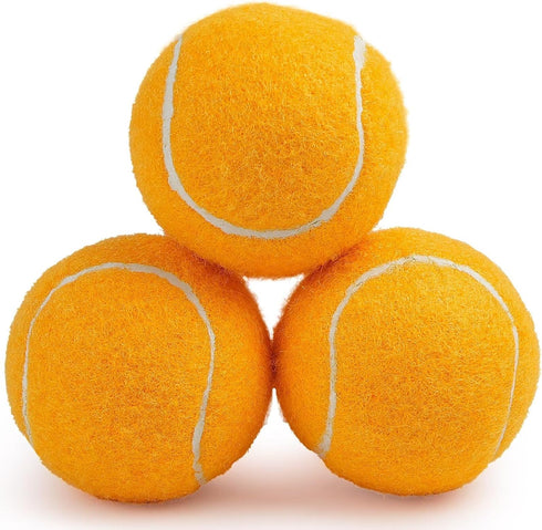 PrimePets 3pcs Natural Rubber Squeaky Tennis Balls for Medium, Large Dogs, Interactive Floating Toy