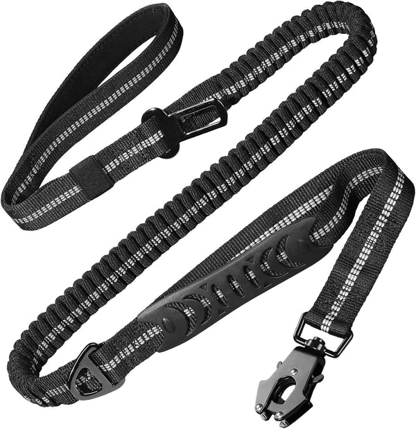 Heavy Duty Dog Leash, 4-6FT Shock Absorbing Tactical with 2 Padded Handles, Advanced Easy Metal Clip, No Pull