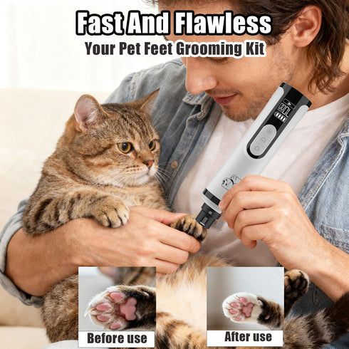Partekavo 2026 2 3 Trimmers,2000mAh (2 New Ultra Quiet Pets Nail Grinder with Lights,Adjustable Speeds Dog Nail