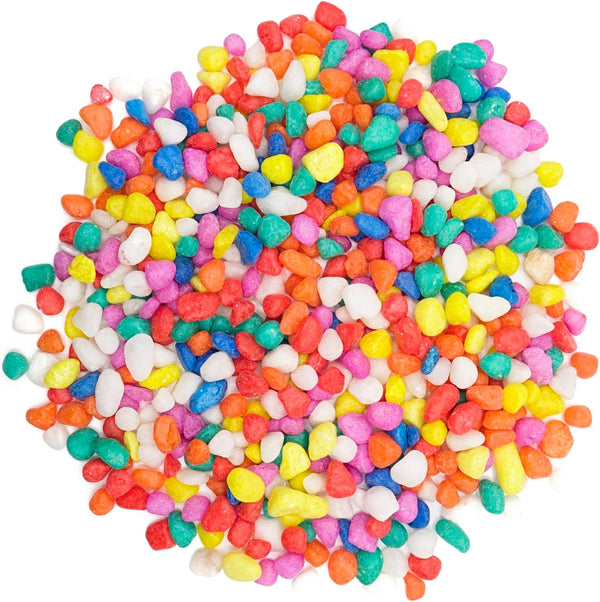 Mixed Color Pebbles for Crafts, 0.9 Pound Natural Polished Aquarium Gravel, Decorative for Indoor Plants and Landscaping