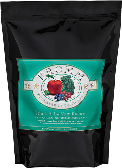 Fromm Four-Star Nutritionals Duck A La Veg Cat Food - Premium Dry Cat Food, Duck Recipe, 4 lb