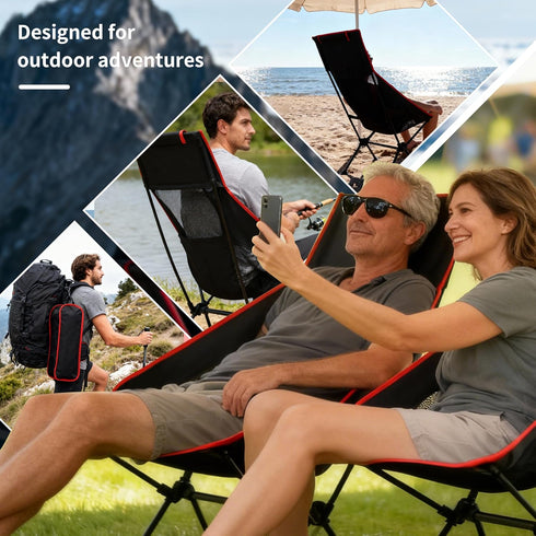 Lightweight Folding Lawn Chairs with Carry Bag,Stable and Sturdy Camping Chair with Back Support, Suitable for Fishing