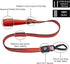 KRUZ PET KZV5048-05S 4" Long Reflective Heavy Duty Leash, Strong Nylon Safety Lead with Padded Handle, Small, Gray