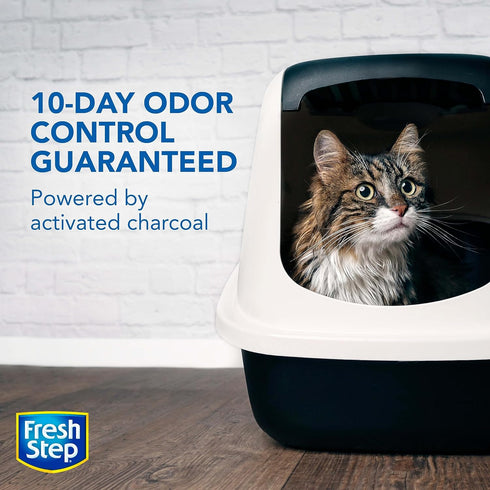 Fresh Step Clumping Cat Litter, Unscented, Long Lasting Odor Control with Activated Charcoal, 14 lb