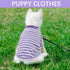 2 Pieces Stripe Dog Clothes for Small Dogs Summer Dog Shirt Cute Soft Puppy Clothes Bresthable Chihuahua Cat Clothes XS~XXL Pet Clothing (Purple, Medium)