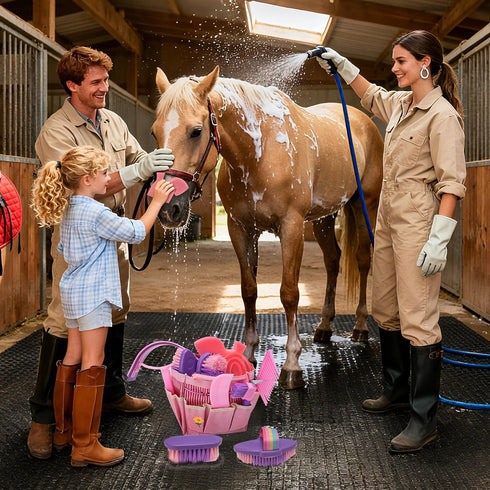 Set Set Horse Grooming Kit, Horse Brushes for Grooming Supplies with Organizer Bag, Horses Tack Brush for Effective