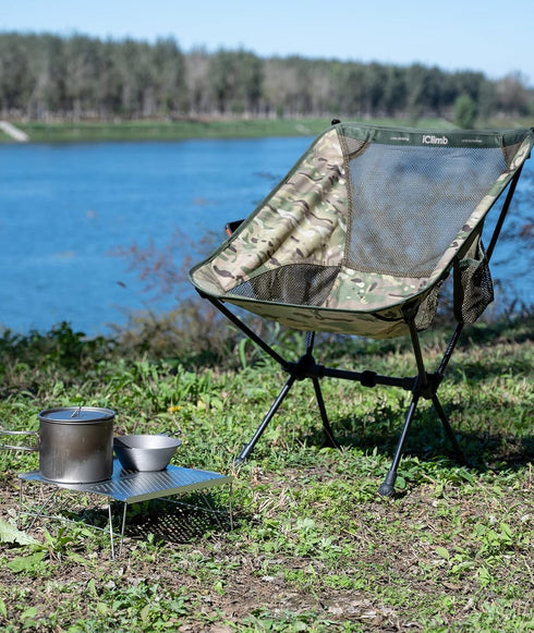 iClimb Mini Solo Folding Table Ultralight Compact for Backpacking Camping Hiking Beach Picnic (Gunmetal, Mini) by iClimb