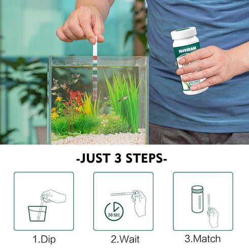 7 in 1 Aquarium Test Strips, 125 Count for Freshwater, Saltwater, Pond Water Testing Kit