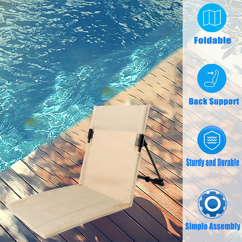 2PCS Foldable Seat for Poolside Chairs, Lightweight Portable Flip Chairs for Edge of Pool, Outdoor Camping, Picnic