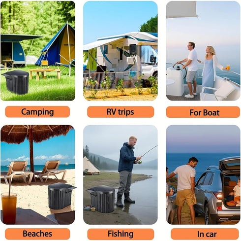UOPBYEA Portable Camping Toilet for Adults With Urine Gel and Leak-Proof Bags, Washable Outdoor Toilet for Camping