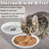 BNOSDM 4 Pcs Cat Food Bowls, Ceramic Shallow Dishes with Non-Slip Silicone Bottom for Indoor Cats and Dogs
