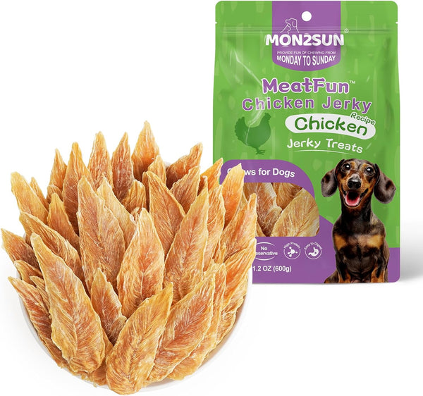 MON2SUN Dog Treats Chicken Jerky, Single-Ingredient, Rawhide-Free, High Protein, Low Fat, Training