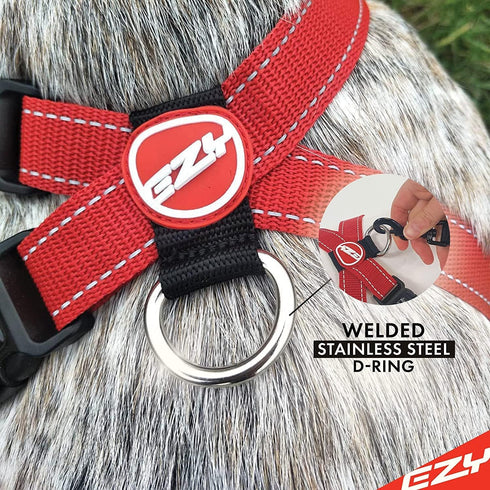 EzyDog Premium Chest Plate No-Pull Padded Comfort Dog Harness for Training and Walking (X-Small, Denim)
