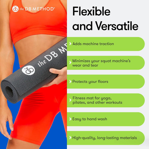 The DB Method Machine Yoga Mat, Non Slip Indoor Mat for Home Gym Exercise Equipment