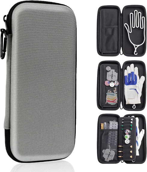 Golf Glove Holder Case for Accessories with Removable Glove Shaper Portable Golfer