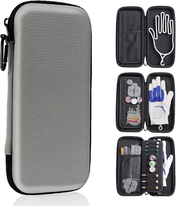 Golf Glove Holder Case for Accessories with Removable Glove Shaper Portable Golfer