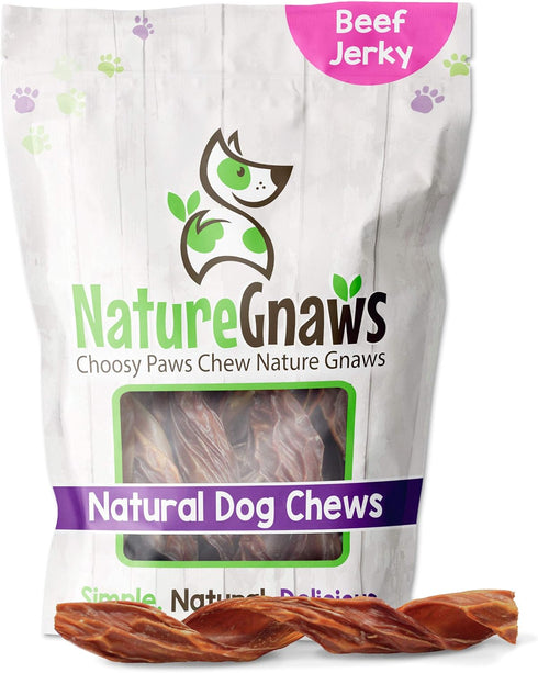 Nature Gnaws - Beef Jerky Springs for Dogs - Premium Natural Beef Gullet Sticks