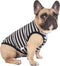 iChoue French Bulldog 100% Breathable Cotton Striped T Shirts, Summer Cooling Vest Clothes for Medium Dogs Tank Tops