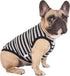 iChoue French Bulldog 100% Breathable Cotton Striped T Shirts, Summer Cooling Vest Clothes for Medium Dogs Tank Tops