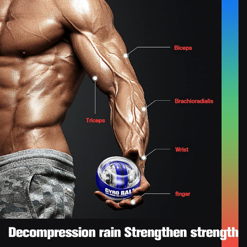 Wrist Trainer Ball - Auto-Start Gyroscopic Forearm Exerciser for Strengthening Arms, Fingers, and Wrist Bones