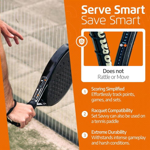 Tennis Score Keeper for Racket and Paddle Easy-to-Mount Point Tracker for Recording Points Games and Sets