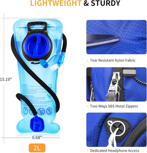Hydration Backpack 20L with 2L Water Bladder, Large Storage Hiking Daypack for Men Women, Lightweight Insulation