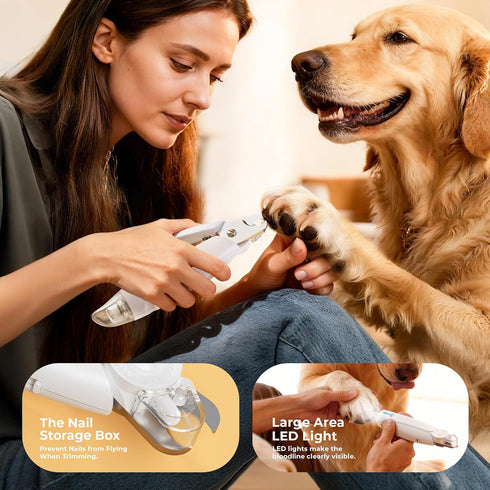 Taruphic 2-in-1 Trimmers 2 Dog Nail Clippers & Dog Nail for Small Medium Large Dogs Cats Pets with Spash Guard, Nail