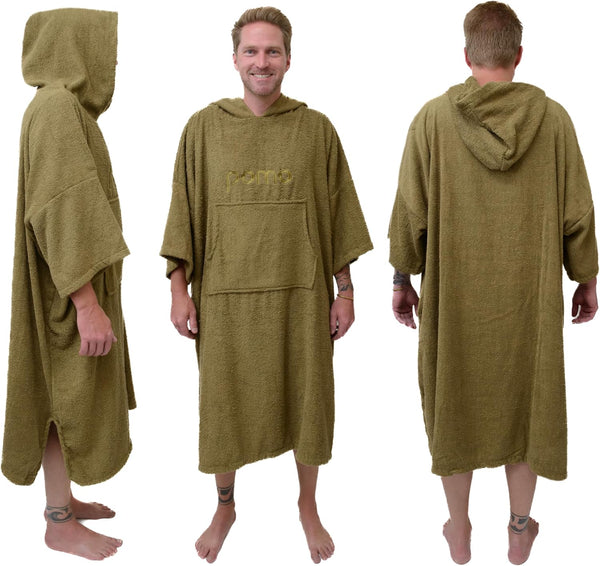 Pomo Surf Poncho, Towel Poncho Made of 100% Cotton, Unisex Changing Towel