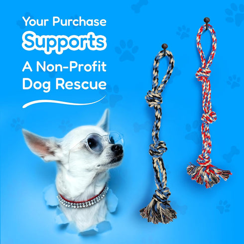 Pacific Pups Large Dog Toys 4 Piece Dog Toy Set for Aggressive Chewers, Dog Tug of War Toys for Large Dogs