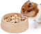 Niteangel Wooden Hamster Feeding Bowl - Small Animal Food Dish for Dwarf Syrian Hamsters (Hammy Pattern)