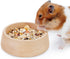 Niteangel Wooden Hamster Feeding Bowl - Small Animal Food Dish for Dwarf Syrian Hamsters (Hammy Pattern)