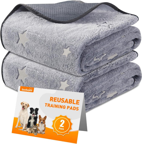 LOOBANI Washable Pee Pads for Dogs, Fast Absorption Reusable Puppy Pads, Waterproof