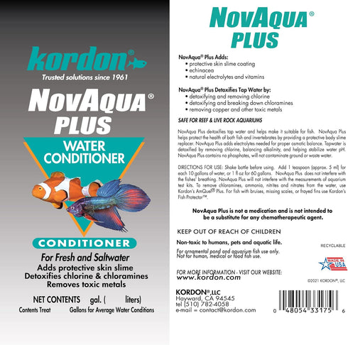 Kordon NOVAQUA Plus - Freshwater & Saltwater Aquarium Water Conditioner, 16 Ounces
