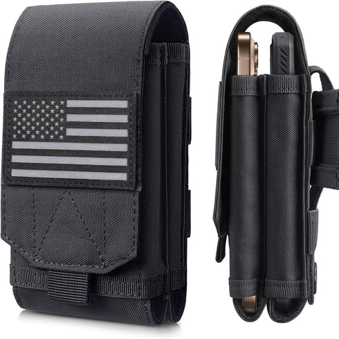 RXW Molle Phone Pouch Tactical Phone Holster Universal Dual Cell Phone Holder Utility