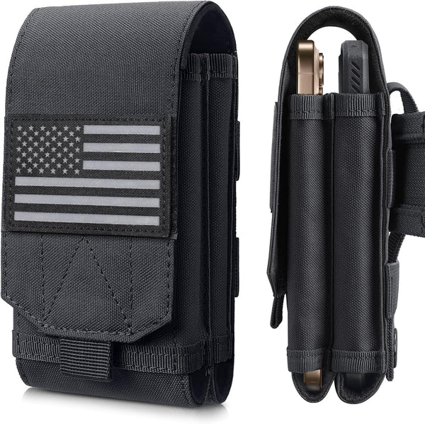 RXW Molle Phone Pouch Tactical Phone Holster Universal Dual Cell Phone Holder Utility