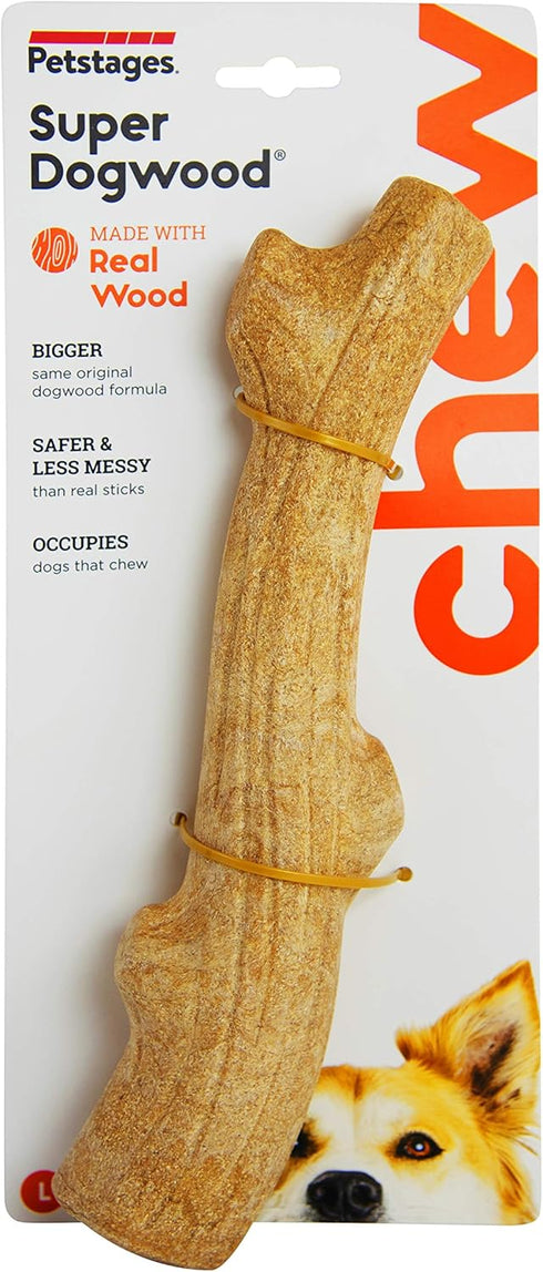 Petstages Super Dogwood Dog Chew Toy, Large, Safe & Long Lasting Chewable Sticks
