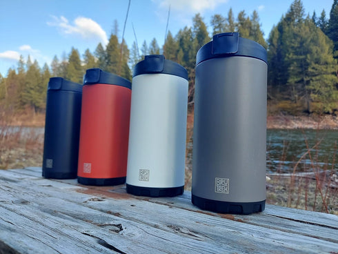 Steel Toe 3.0 Travel Coffee Press - Brew 20 fl.oz On The Go, Double Wall Vacuum Insulated French Press (Obsidian Black)