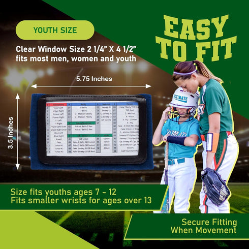 Youth Football Play Wristbands - Quarterback Gear Softball Wristbands for Signs