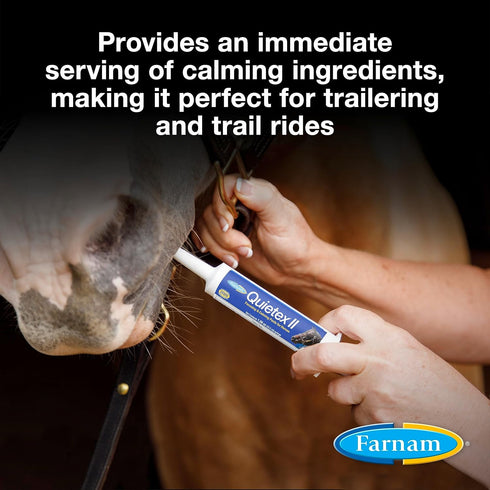 Farnam Quietex II Horse Calming Supplement Paste, 32.5 ml Syringe - Helps Manage Nervous Behavior in Horses
