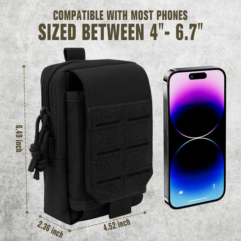 ZZY Tactical Molle EDC Pouch - Cellphone Holder Waist Bags, Small Utility Pouch for Outdoor Sports, Travel, Hunting