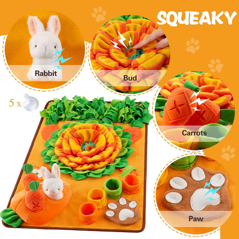 (29.5''x18.9'') Pet Snuffle Mat for Dogs Sniff Mat Nosework Feeding Mat Slow Feeder Interactive Dog Puzzle Toys