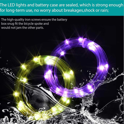 Waybelive LED Bike Frame Lights, Remote Control Bicycle LED Light, 16 Color Change, Waterproof, Super Bright (1 Tire,